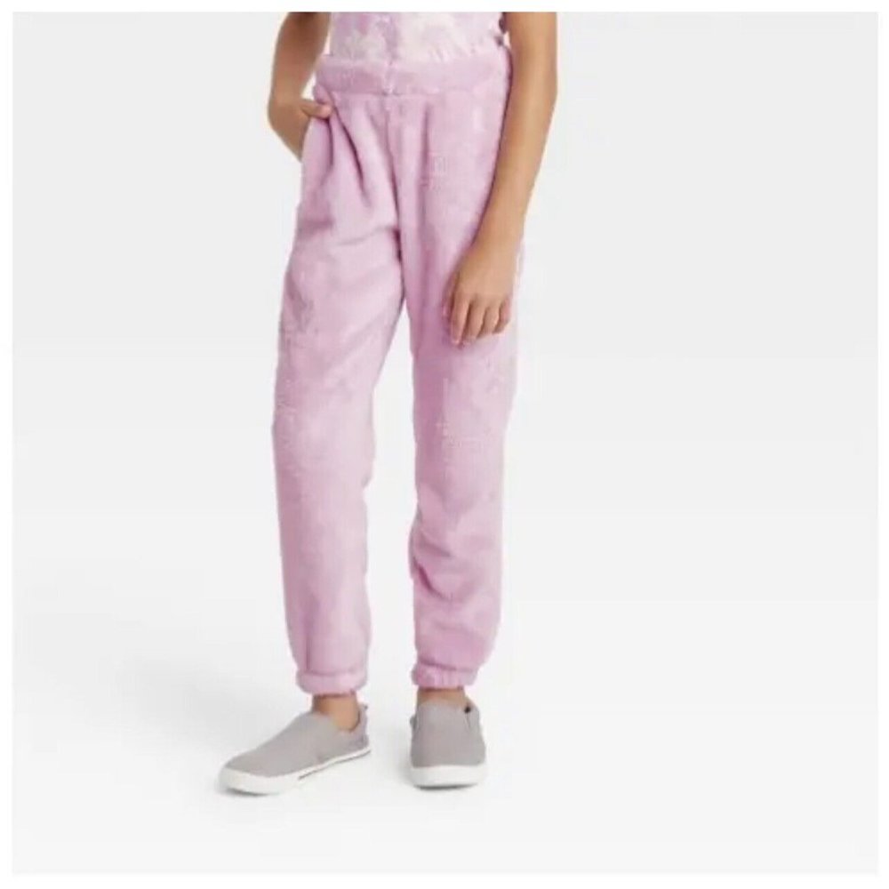 Girls Cat & Jack Light Violet Fuzzy Sherpa Jogger Pants, XXL (18) Plus - New!
